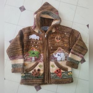 Mexicali Blues Boho Toddler Zip-Up Hoodie 2T Brown Pockets Woodland